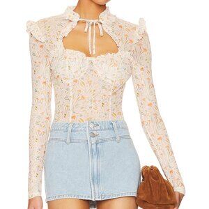 More To Come Xoey Long Sleeve Mesh Top - Size Small